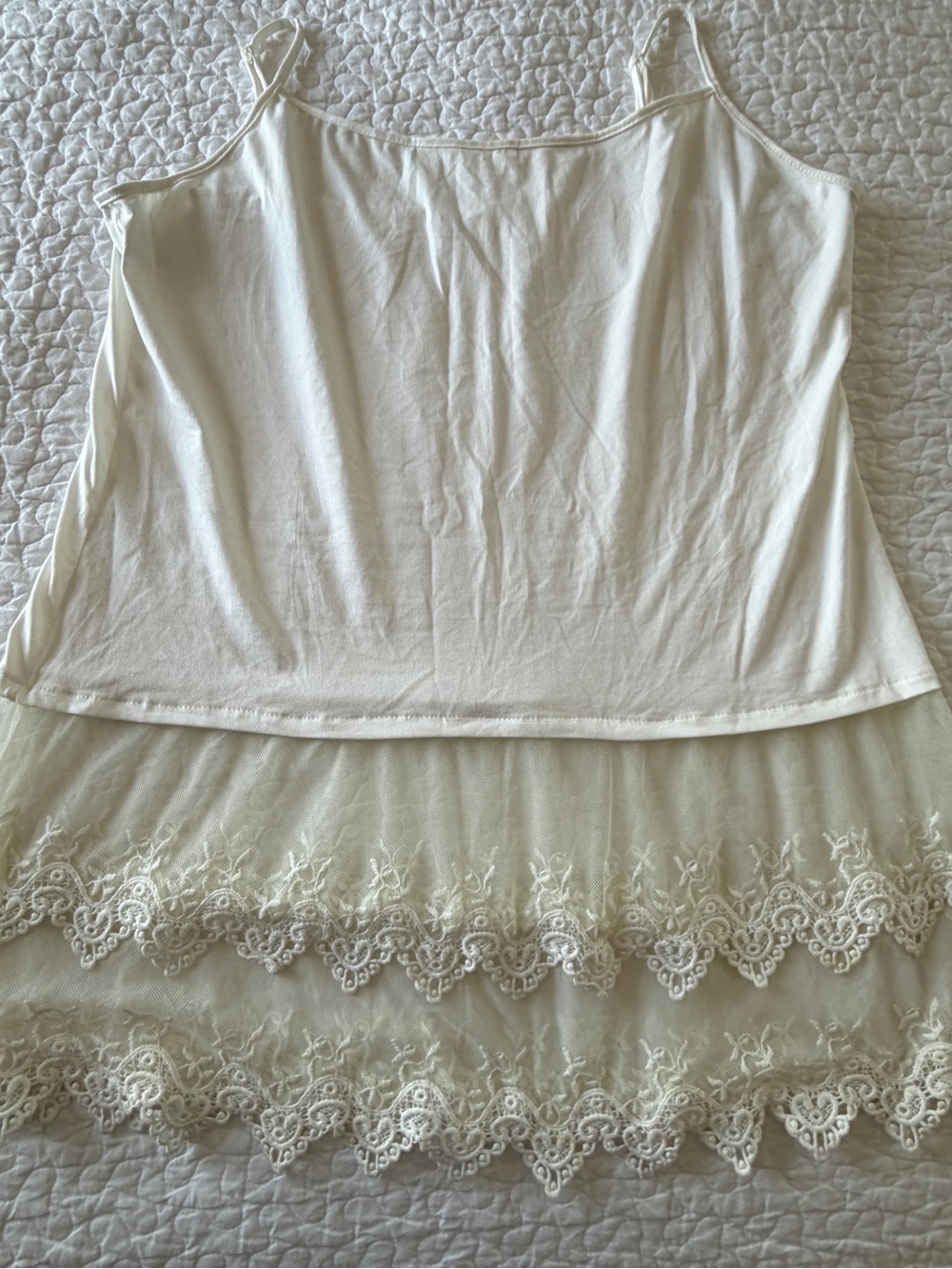 Women’s Lace-Trim Camisole Tank Top - Cream